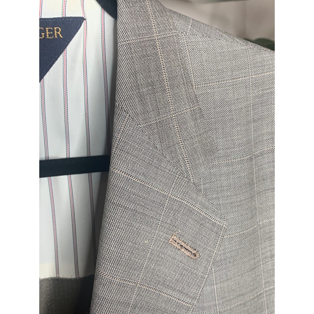 Tommy Hilfiger Mens 42S Grey‎ Glen Plaid Worsted Wool 3-Button Blazer Sport Coat - Picture 5 of 15